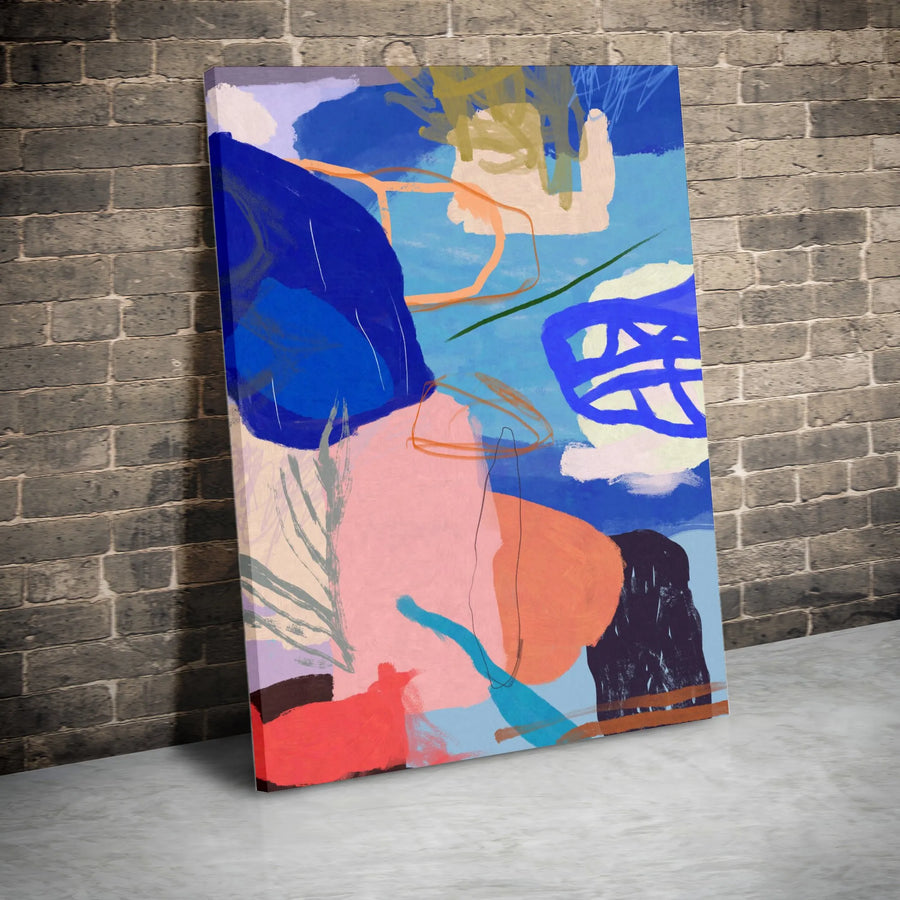 Abstract Art Vertical Canvas | Bold Colorful Brushstroke Painting | Premium Thick Gallery Wrap | Contemporary Office & Living Room Wall Art