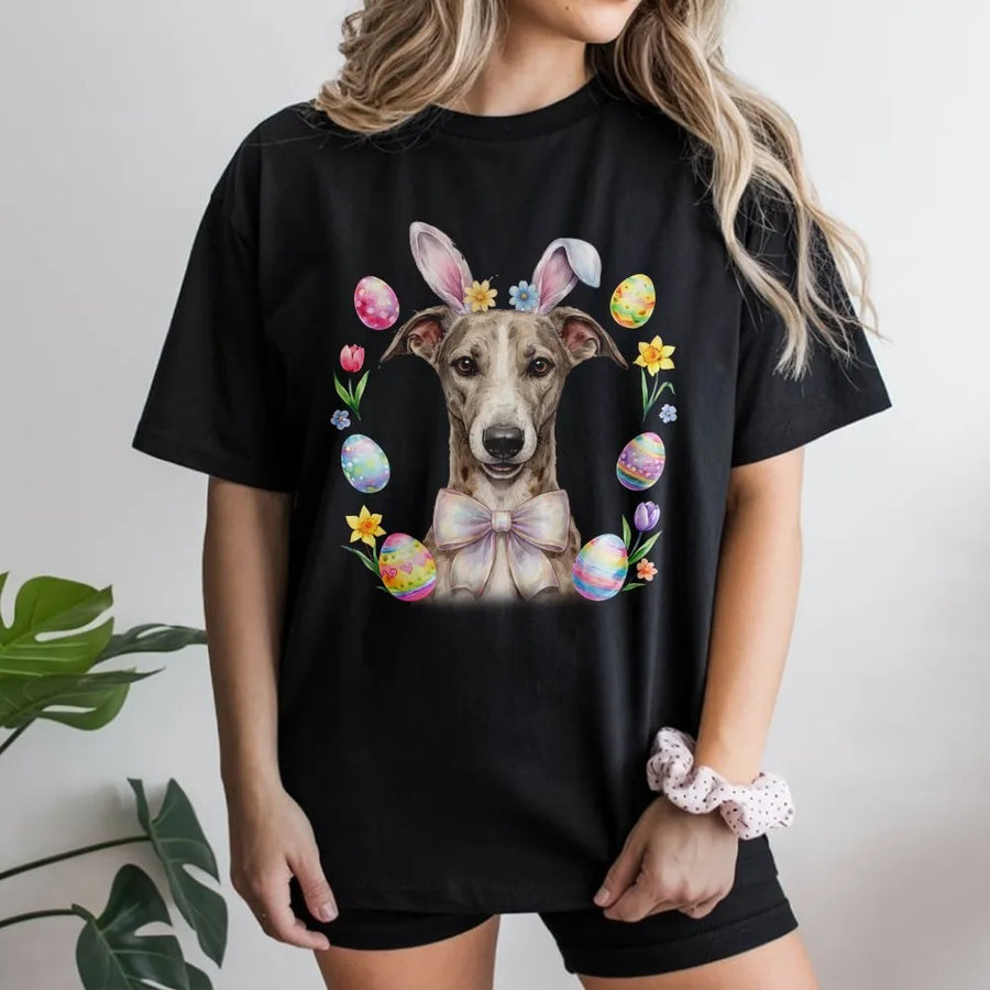Easter Dog Breed T-Shirt | Cute Puppy With Bunny Ears Graphic | 100% Breathable Cotton | Spring Dog Mom Gift For Pet Lovers