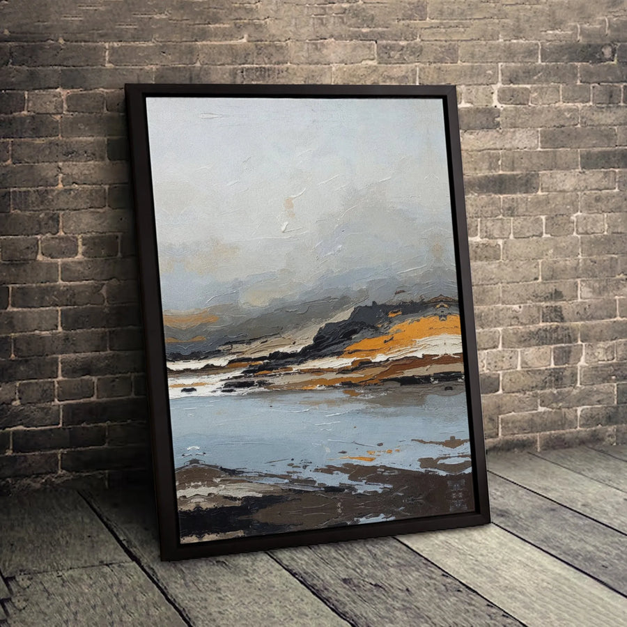Abstract Landscape Canvas Wall Art | Textured Modern Coastal Painting | Premium Fade-Resistant Gallery Wrap | Sophisticated Home Decor Gift