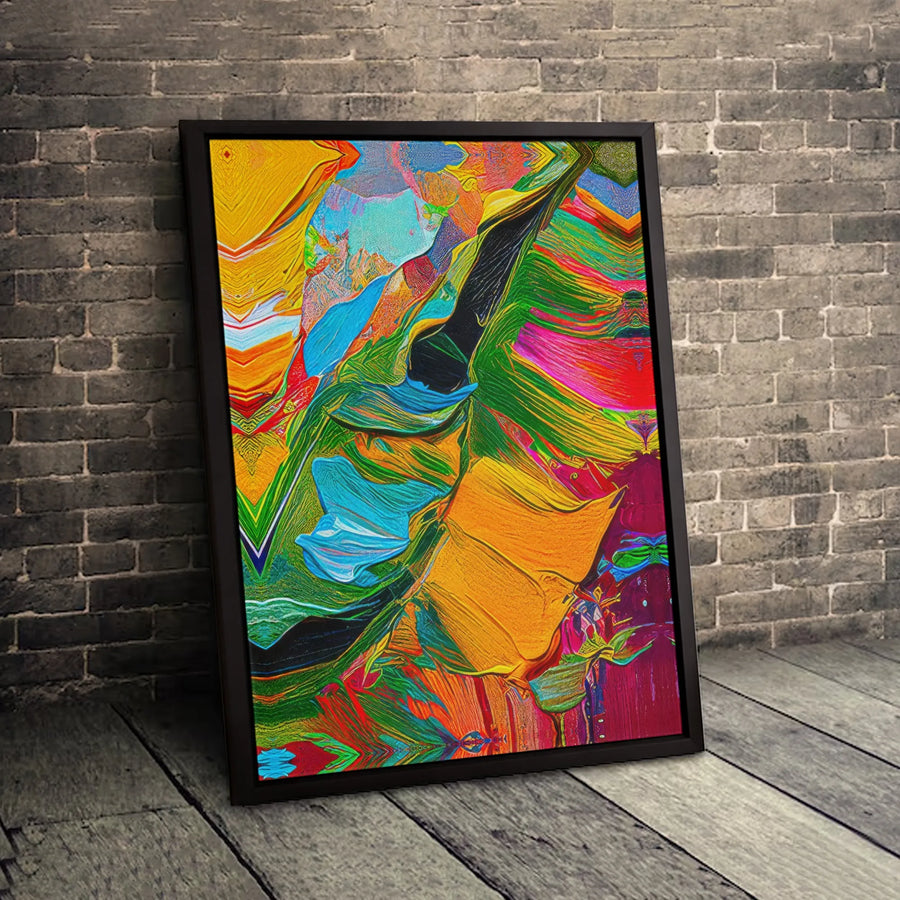 Abstract Canvas Wall Art | Vibrant Colorful Brushstrokes Print | Gallery-Wrapped 1.25" Premium Decor | Modern Living Room Home Office Gift