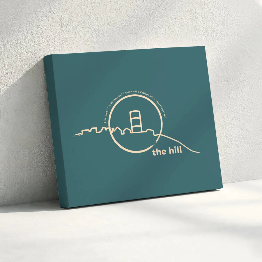 The Hill Wall Art Canvas Print | Minimalist Local Landmark Map | Premium Thick Gallery Wrapped Canvas | Gift for Resident & Neighborhood Decor