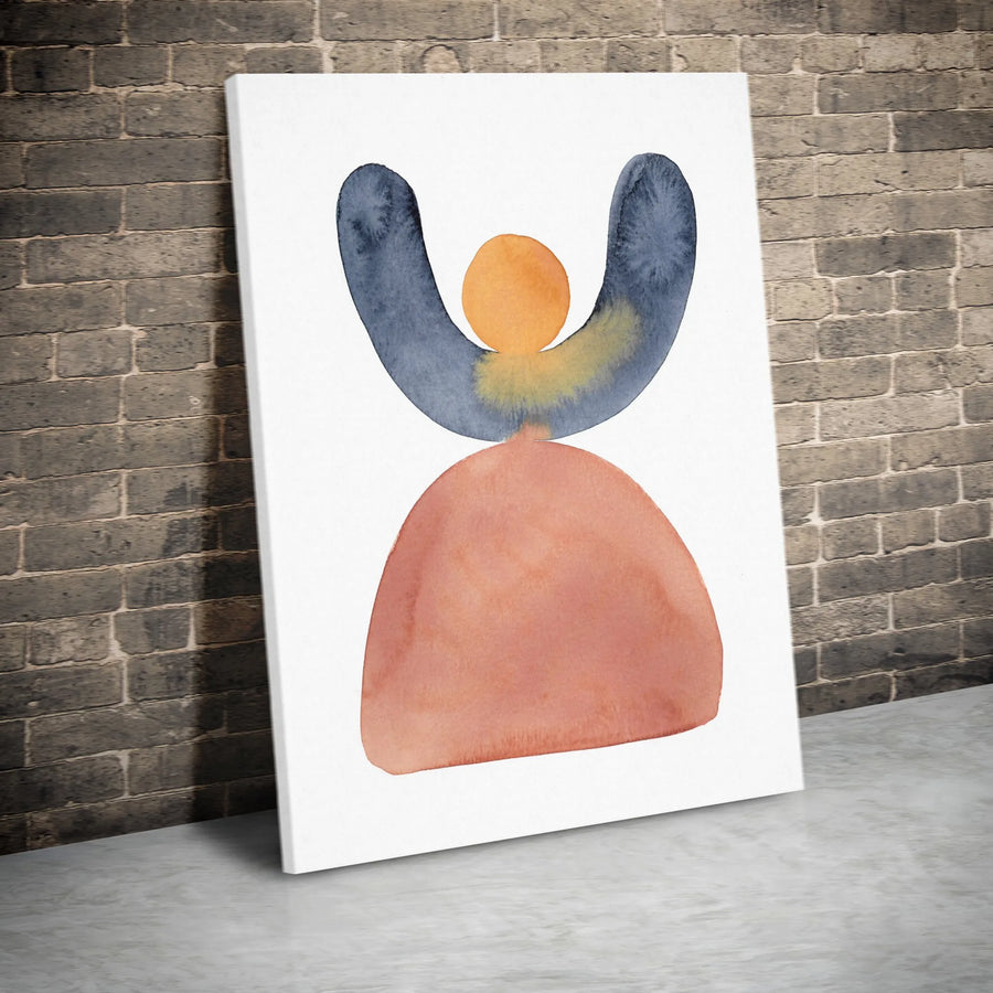 Abstract Balance Canvas Wall Art | Minimalist Watercolor Geometric Shapes | Premium Thick Gallery Wrap | Modern Home Decor Gift