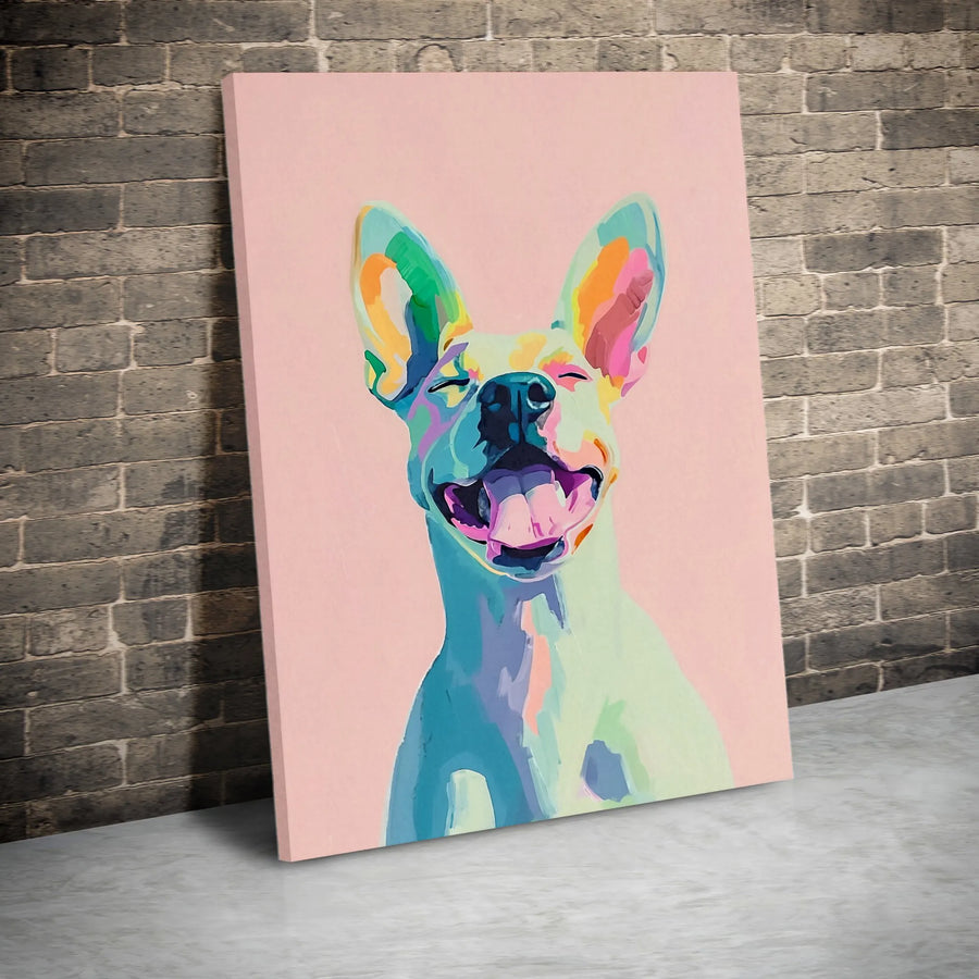 Colorful French Bulldog Canvas Wall Art | Pop Art Dog Portrait | Premium Fade-Resistant Print | Gift for Dog Lovers & Home Decor