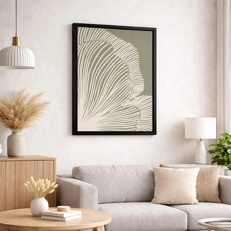 Abstract Wavy Line Canvas Print | Sage Green Modern Wall Art | Gallery Quality Premium Finish | Minimalist Home Decor Gift