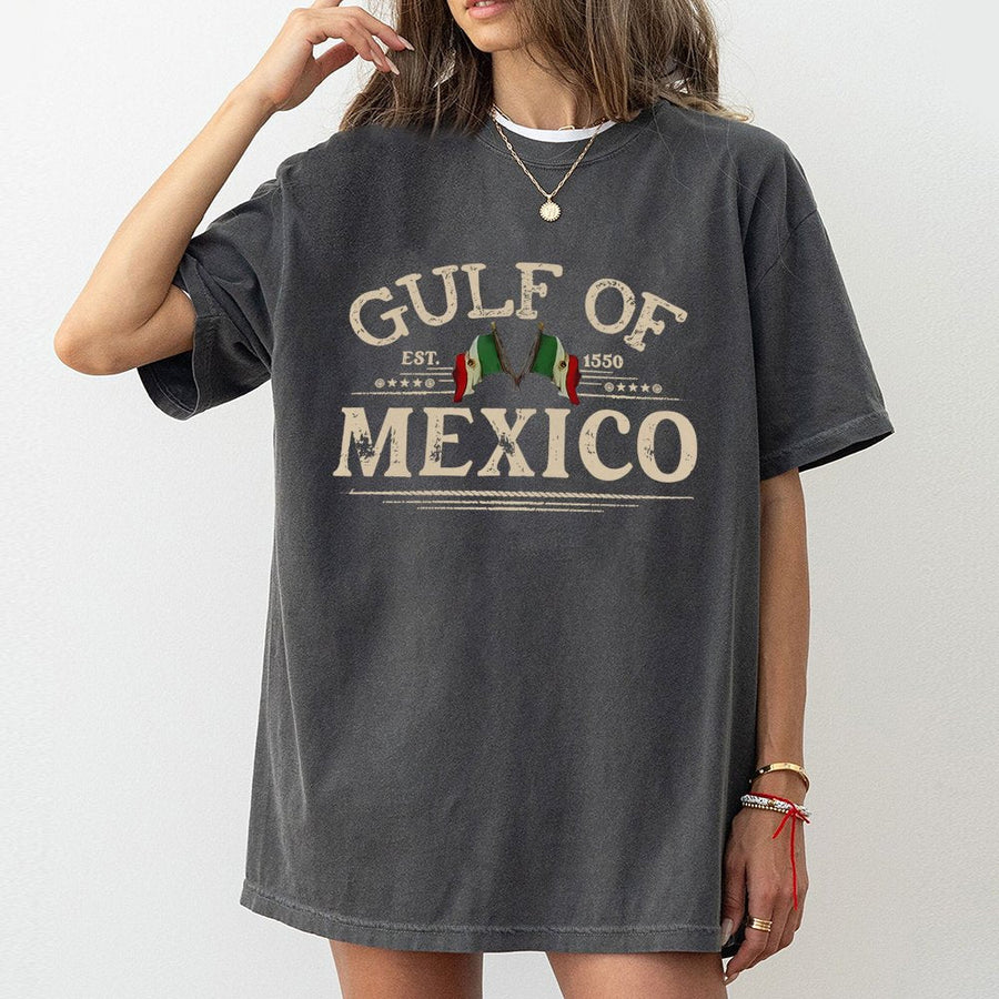 Gulf of Mexico T-Shirt | Vintage Mexico Flag Graphic | 100% Cotton Premium Tee | Heritage Pride Gift for Travel Lovers