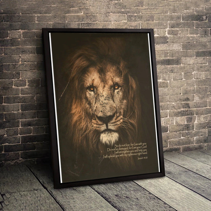 Isaiah 41:10 Lion Canvas Art | Inspirational Bible Verse Wall Decor | Premium 1.25 Inch Gallery Wrap | Christian Home Gift For Men And Women