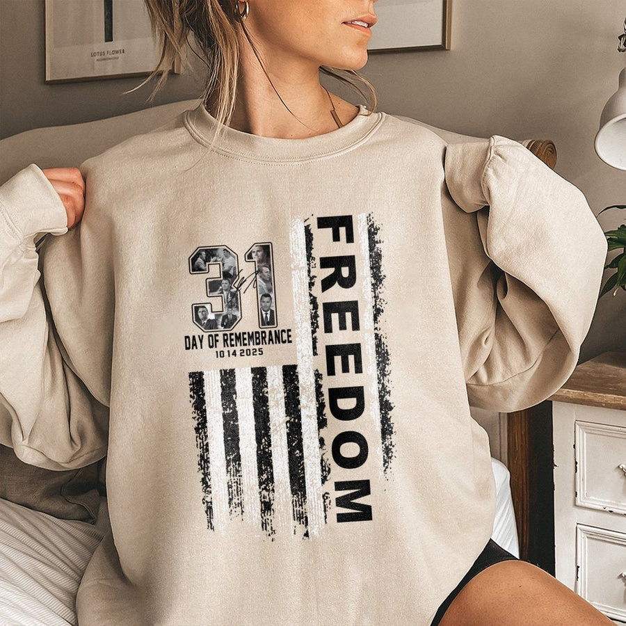 Freedom Day of Remembrance Sweatshirt | 31 Years Commemorative American Flag Design | Premium Cotton-Blend Fleece | Patriotic Apparel Gift for Adults