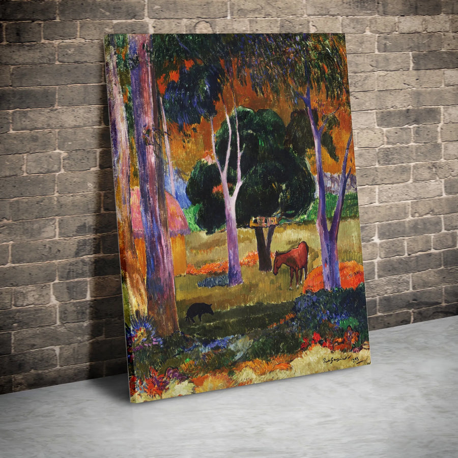 Gauguin White Horse Canvas Print | Post-Impressionist Wall Art | Premium Thick Gallery Wrap Canvas | Famous Painting Reproduction Home Decor Gift