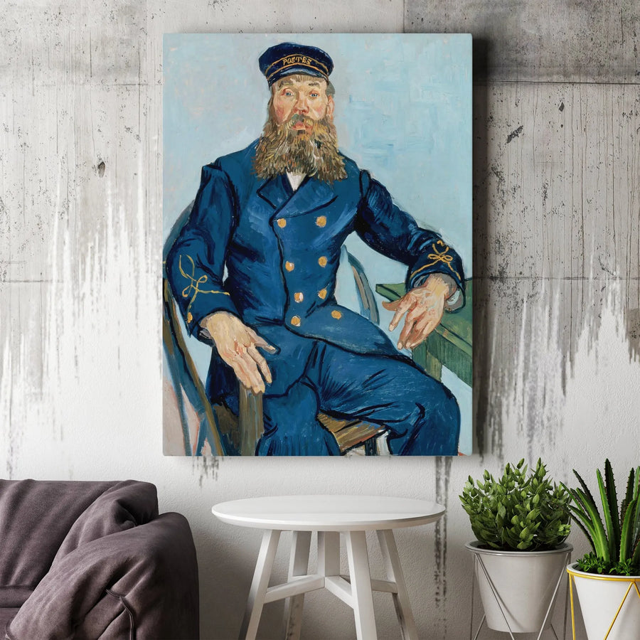 Van Gogh Postman Canvas Wall Art | Joseph Roulin Famous Painting Reproduction | Premium Thick Gallery Wrapped Canvas | Collector's Gift for Art History Lovers