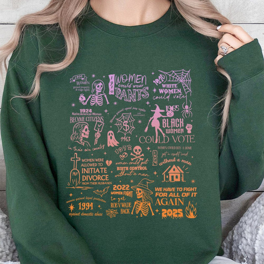 Feminist History Sweatshirt | Women's Rights Timeline Graphic | Premium Cotton Blend | Empowering Gift for Activists