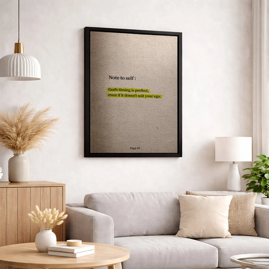 Gods Timing Is Perfect Canvas Wall Art | Inspirational Quote Poster | Premium Gallery Wrap Decor | Motivational Christian Gift for Home Office