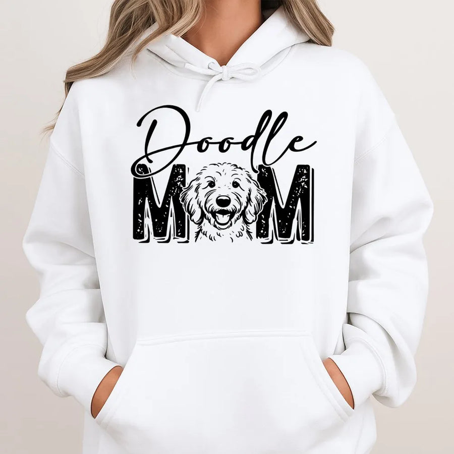 Doodle Mom Hoodie | Cute Goldendoodle Dog Face Graphic | Premium Cotton Blend | Gift For Dog Lovers & Pet Owners