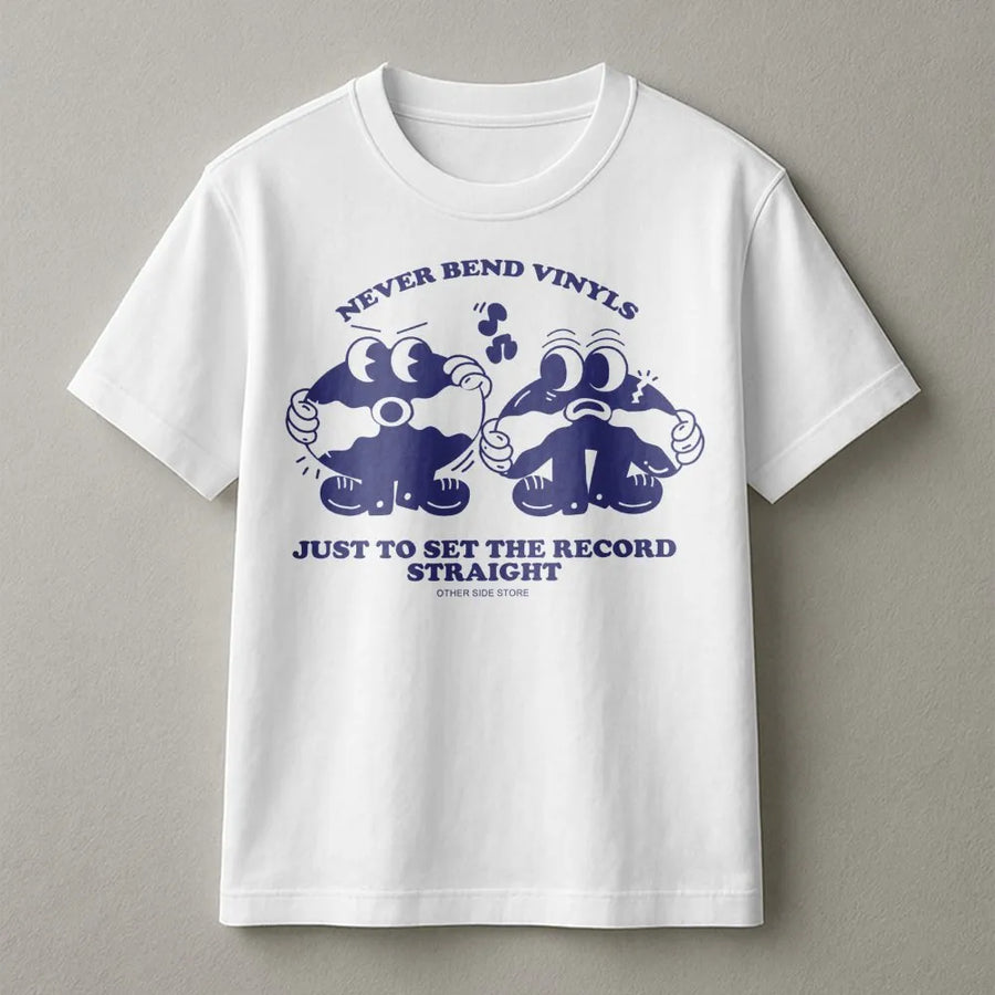 Vinyl Record T-Shirt | Never Bend Vinyls Funny Music Graphic | Premium Cotton Unisex Tee | Gift for Audiophiles, DJs, and Record Collectors