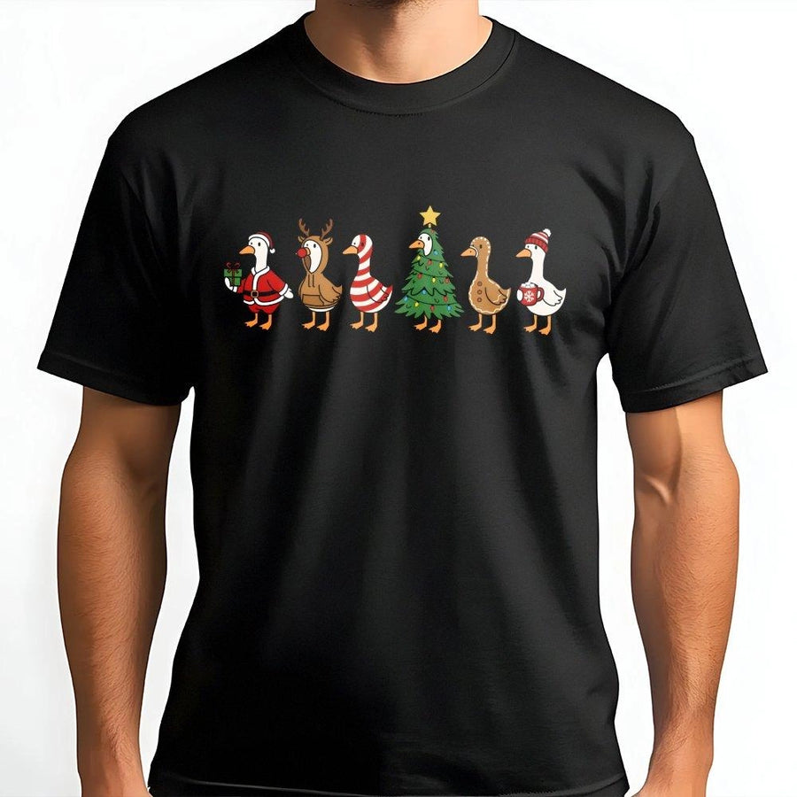 Christmas Goose T-Shirt | Funny Holiday Duck Graphic Tee | 100% Cotton Premium Unisex Shirt | Cute Animal Winter Gift For Goose Lovers