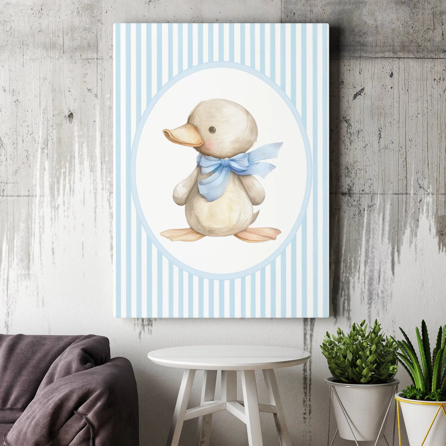 Baby Duck Wall Art | Watercolor Farm Animal Nursery Decor | Premium Gallery Canvas | Cute Gender Neutral Gift For Newborn Baby Room