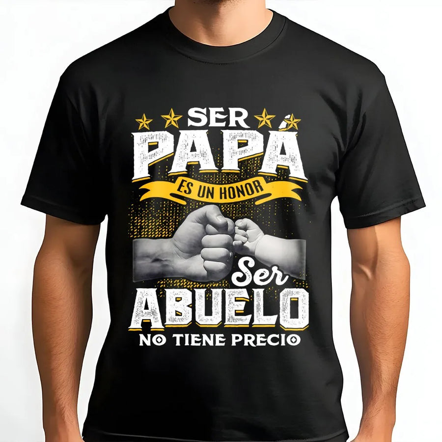 Spanish Grandpa T-Shirt | Ser Abuelo No Tiene Precio Graphic | Cozy Cotton Blend Pullover | Gift for Grandfather, Regalo Para Abuelo