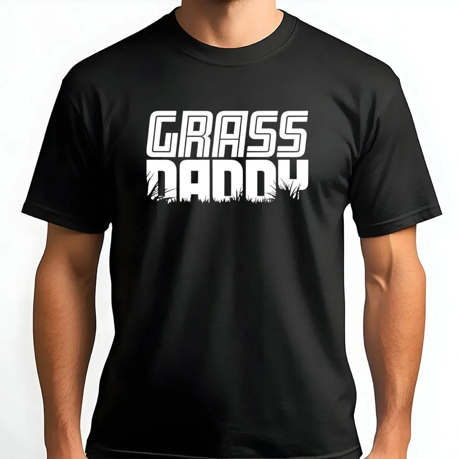 Grass Daddy T-Shirt | Funny Lawn Mowing Graphic Tee | Soft Cotton Casual Shirt | Perfect Father's Day 2026 Gift for Dad or Husband