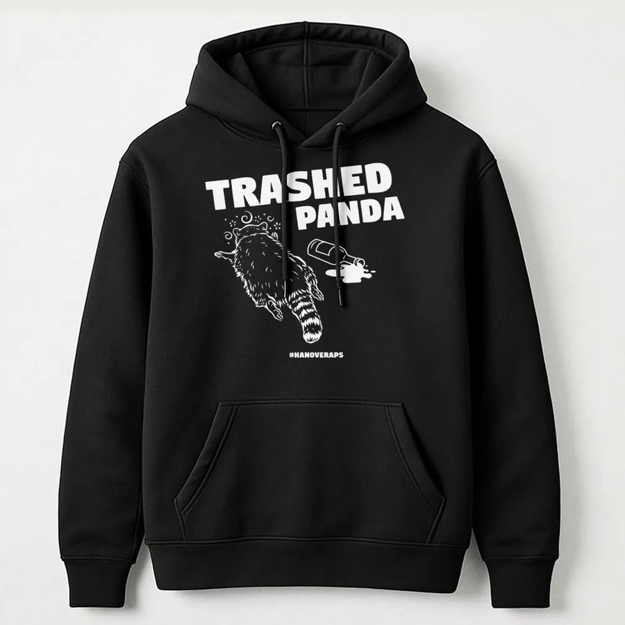 Trashed Panda Hoodie | Funny Raccoon Drunk Graphic Sweatshirt | Premium Cotton Blend | Gift for Animal Lover & Party Animal