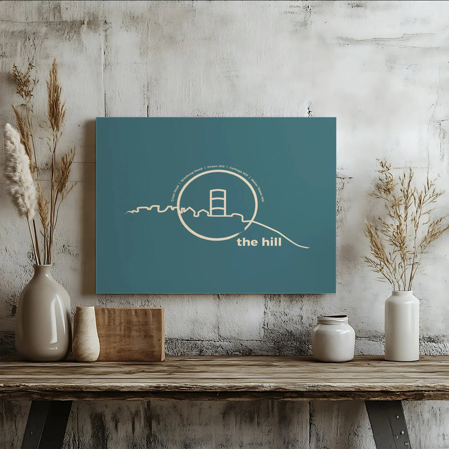 The Hill Wall Art Canvas Print | Minimalist Local Landmark Map | Premium Thick Gallery Wrapped Canvas | Gift for Resident & Neighborhood Decor