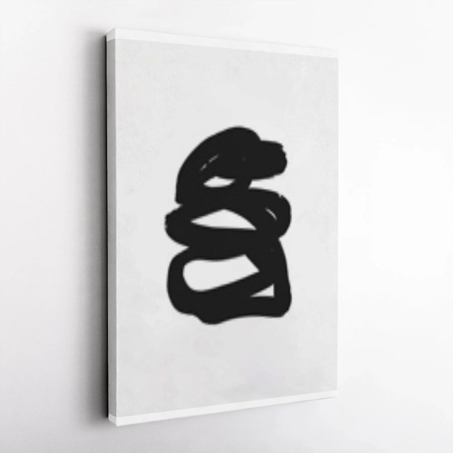 Minimalist Canvas Wall Art | Bold Black Brush Stroke Print | Premium Gallery Wrapped Canvas | Modern Abstract Home Decor Gift