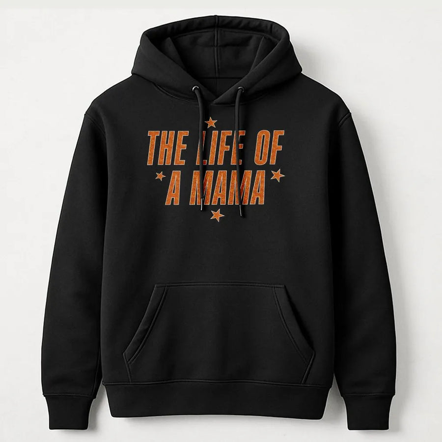 Life Of A Mama Hoodie | Distressed Star Graphic Text | Premium Cotton Blend | Gift For Mom, Birthday Gift, Casual Mother's Day 2026 Present