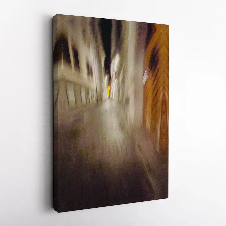 Abstract City Street Canvas Wall Art | Night Motion Blur Streetscape | Gallery-Quality 1.25" Profile | Modern Home Decor Gift
