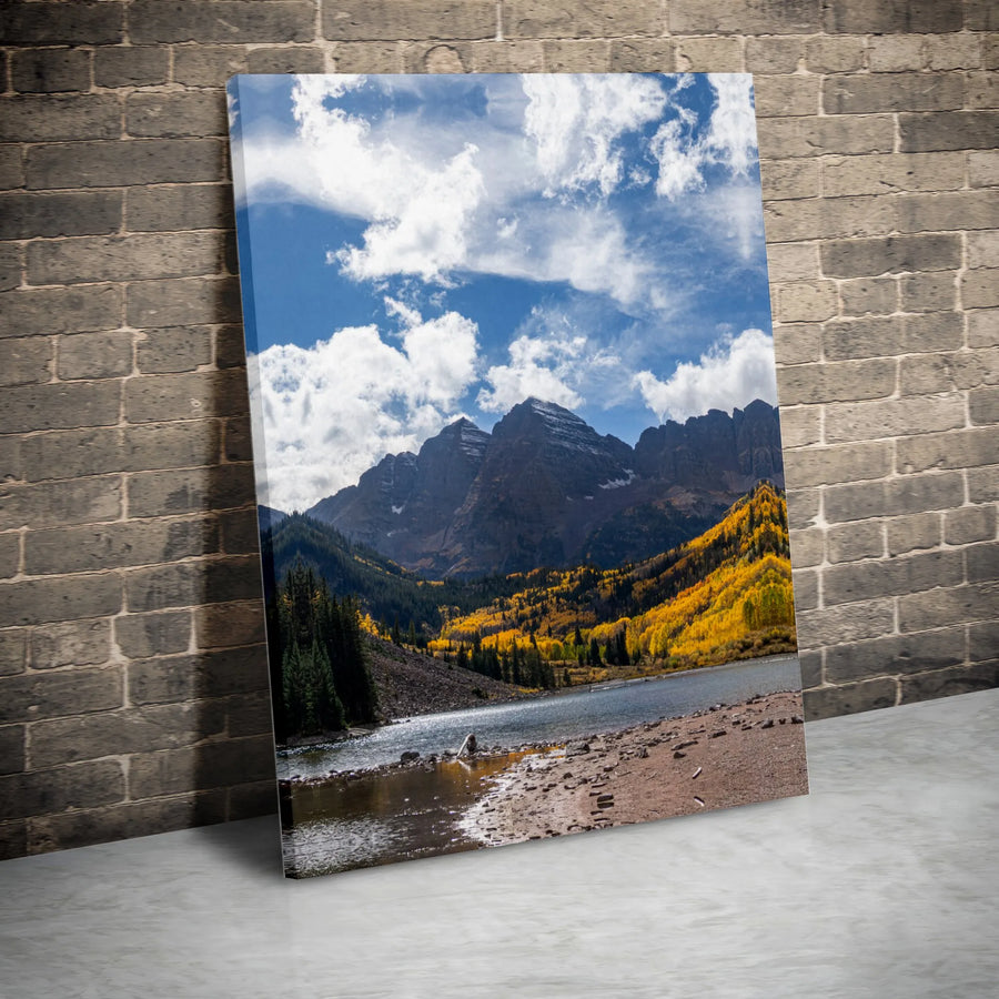 Maroon Bells Canvas Wall Art | Colorado Fall Landscape Photography | Premium Gallery Wrapped Canvas | Rocky Mountain Home Decor Gift