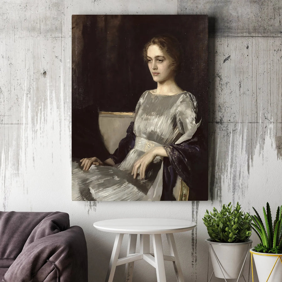 Portrait of a Lady Canvas Print | Valentin Serov Fine Art Reproduction | Gallery-Wrapped 1.25" Profile | Classical Home Decor Gift