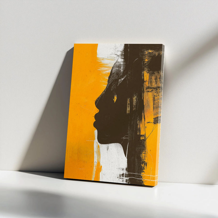 Abstract Woman Silhouette Canvas | Bold Graphic Face Print | Premium Thick Gallery Wrap | Contemporary Home Decor Gift