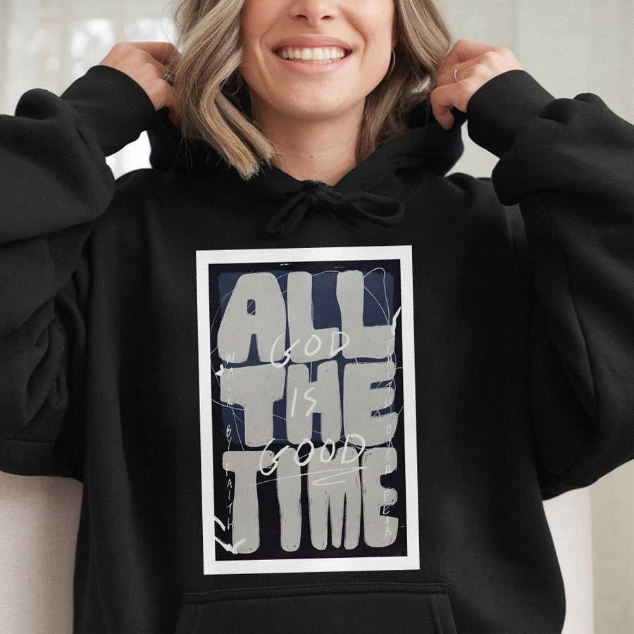 God Is Good All The Time Hoodie | Minimalist Faith Scripture Graphic | Premium Cotton Blend | Inspirational Christian Gift For Men And Women