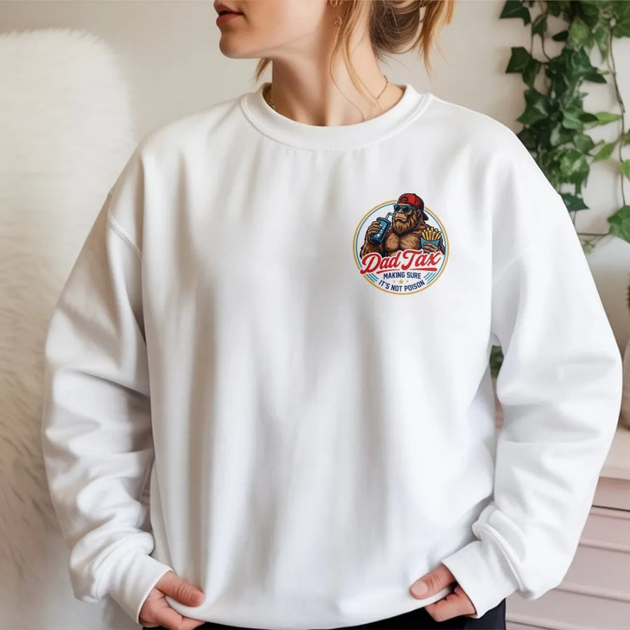 Dad Tax Funny Sweatshirt | Retro Gorilla Humor Graphic | Soft Cotton Tee | Unique Father's Day Gift for Dad
