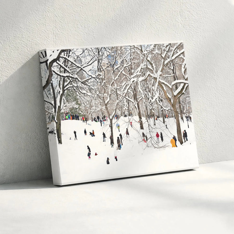 Winter in Central Park Canvas Wall Art | Snowy New York City Photography | Premium Gallery Wrapped Canvas | Living Room Decor Gift