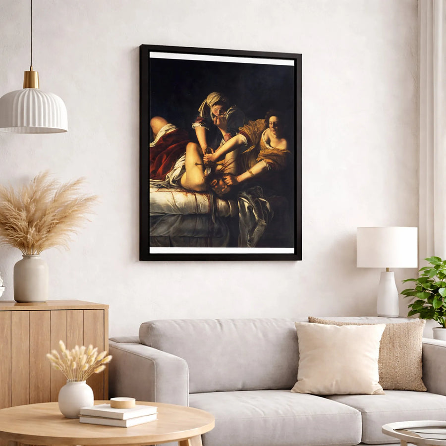 Judith Slaying Holofernes Canvas | Artemisia Gentileschi Baroque Wall Art | Premium Gallery Wrapped Print | Classic Renaissance Decor for Home Office