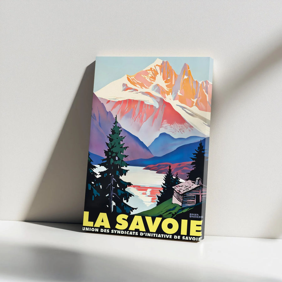 La Savoie Vintage Travel Canvas Wall Art | Roger Broders Art Deco Poster | Premium Gallery Wrap | Collector's French Alps Decor