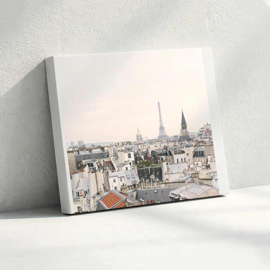 Paris Skyline Canvas Wall Art | Romantic Parisian Cityscape Photography | Premium Gallery Wrapped Canvas | Limited Edition Gift for Traveler