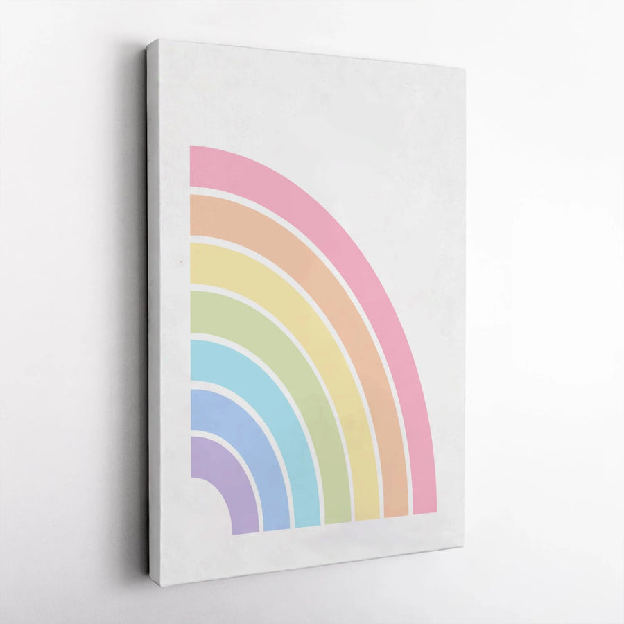 Pastel Rainbow Wall Art | Minimalist Geometric Corner Arch Canvas Print | Gallery Quality Premium Decor | Nursery or Modern Home Aesthetic