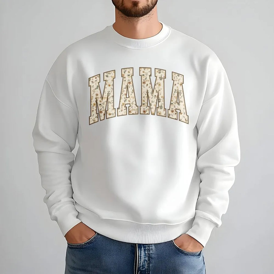 Floral Mama Sweatshirt | Vintage Wildflower Varsity Letters | Premium Soft Crewneck | Mothers Day Gift for New Mom