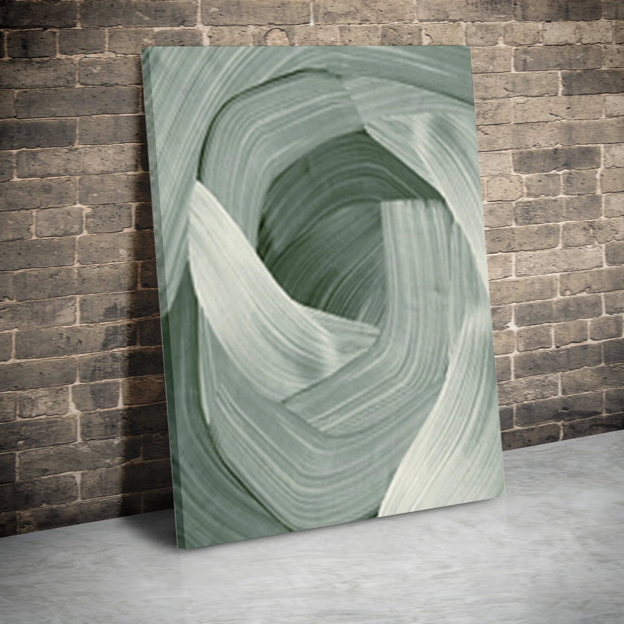 Boho Abstract Canvas Wall Art | Sage Green Textured Abstract Painting Print | Premium Gallery Quality Canvas | Modern Living Room & Office Decor Gift