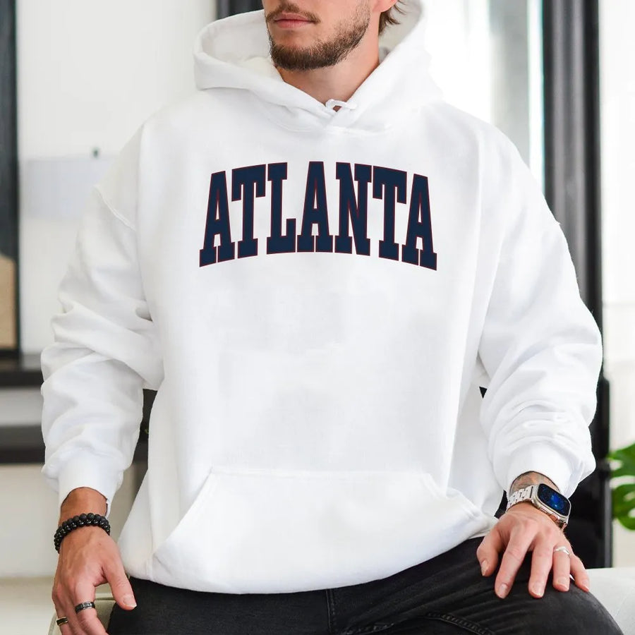 Atlanta Vintage Hoodie | Retro Varsity College Style Graphic | Premium Soft Cotton | Georgia Sports Fan Gift