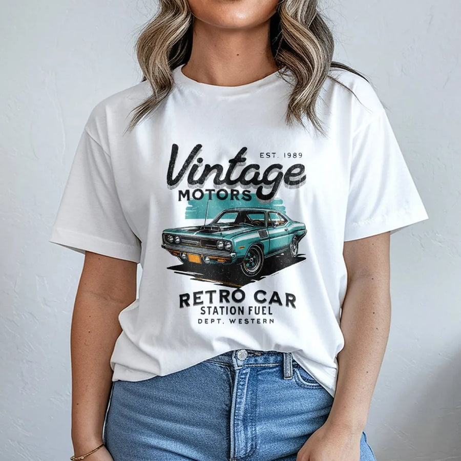 Vintage Car T-Shirt | Retro Muscle Car Graphic Art | Premium 100% Cotton Tee | Gift for Car Lovers & Gearheads