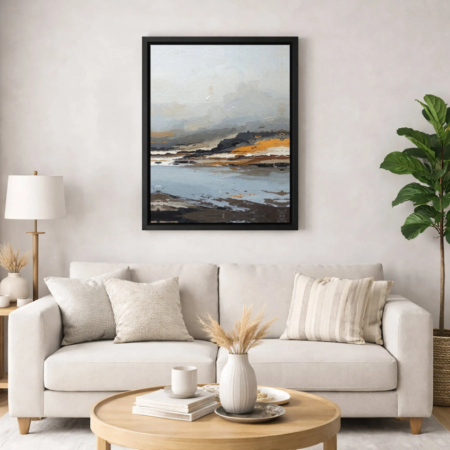 Abstract Landscape Canvas Wall Art | Textured Modern Coastal Painting | Premium Fade-Resistant Gallery Wrap | Sophisticated Home Decor Gift