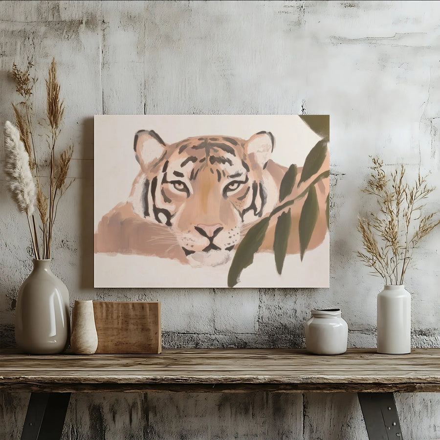 Tiger Wall Art Canvas | Modern Animal Portrait Print | Premium Fade-Resistant Gallery Wrap | Sophisticated Home Decor for Living Room