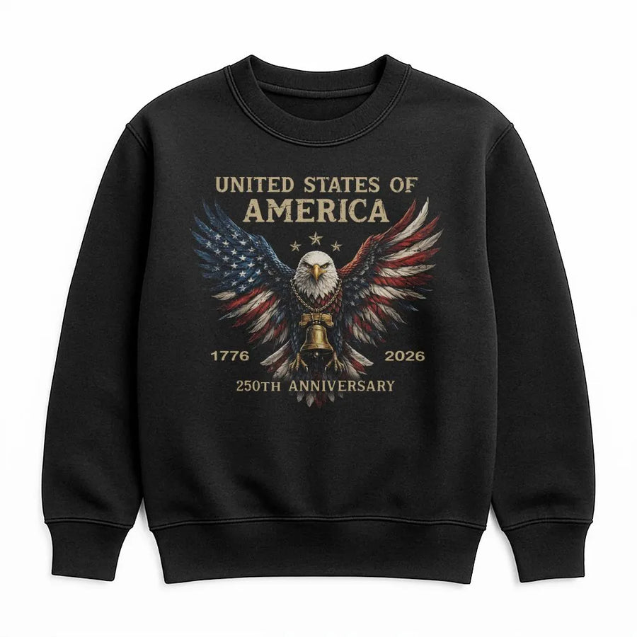 USA 250th Anniversary Sweatshirt | Patriotic American Flag Eagle | Premium Cotton Blend | Collector's Semiquincentennial Gift for History Buffs
