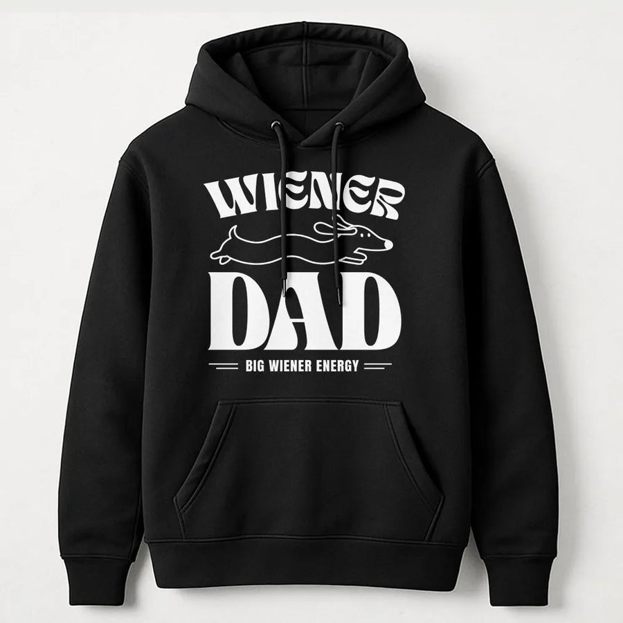 Funny Dachshund Hoodie | Big Wiener Energy Graphic Sweatshirt | Premium Cotton Blend | Father's Day Gift for Dog Dad