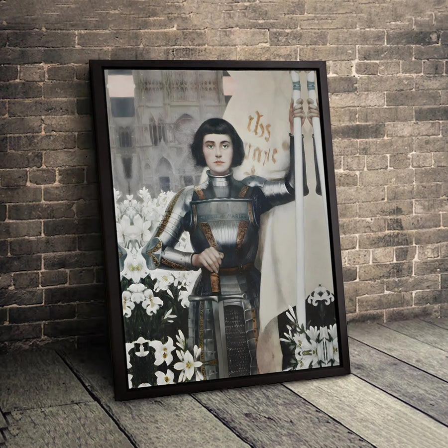 Saint Joan of Arc Wall Art | Historical Catholic Warrior Maiden Canvas | Premium Fade-Resistant Gallery Print | Religious Home Decor Gift