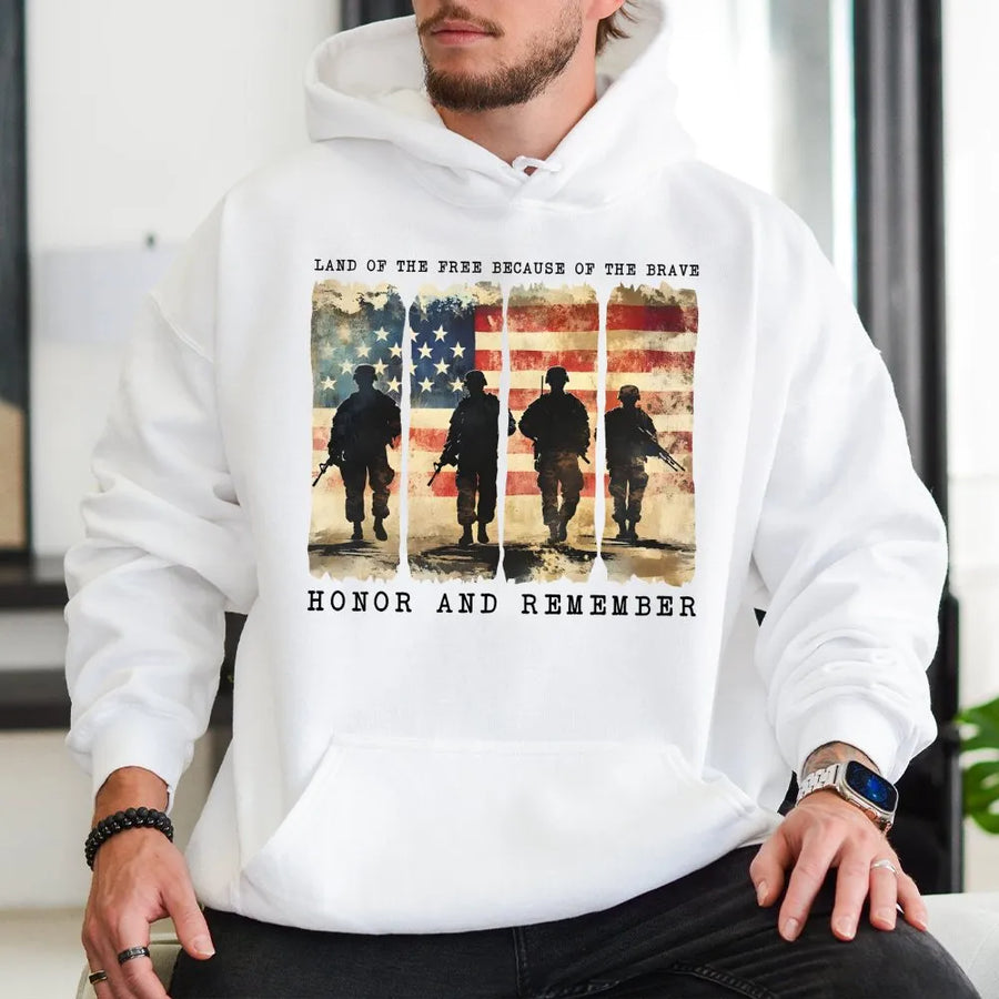 Patriotic Veteran Hoodie | American Flag Soldier Design | Premium Cotton Blend | Gift for Military Families & Memorial Day Remembrance