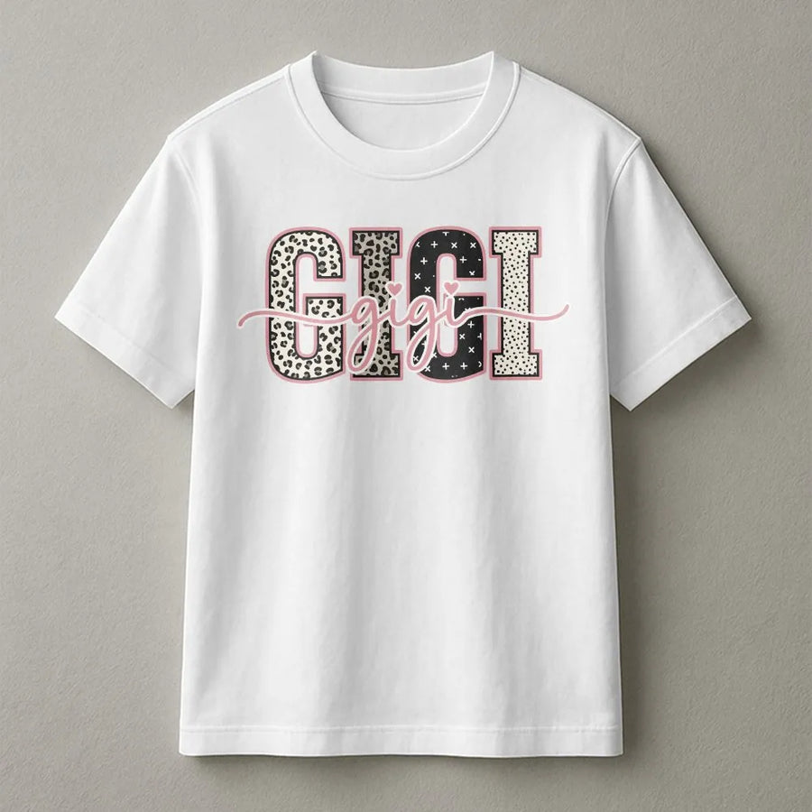 Gigi Shirt for Grandma | Leopard Print Graphic Tee | Premium Soft Cotton | Mother's Day Gift for New Gigi