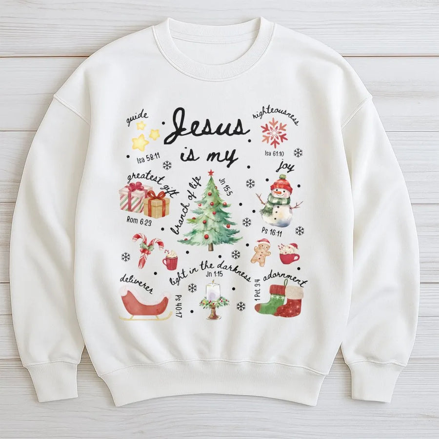 Jesus Is My Greatest Gift Christmas Sweatshirt | Religious Bible Verse Winter Graphic | Premium Cotton Blend | Christian Faith Holiday Gift for Women