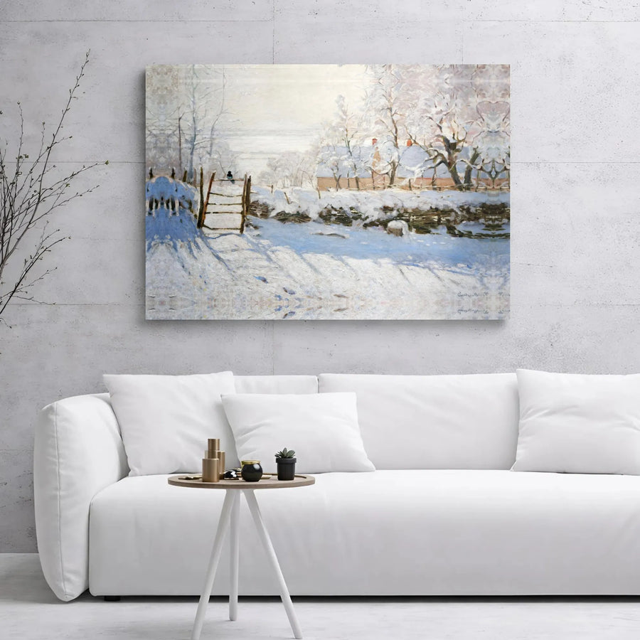 The Magpie by Claude Monet Canvas Print | Impressionist Winter Landscape | 1.25" Premium Gallery Wrap | Fine Art Gift for Home Decor