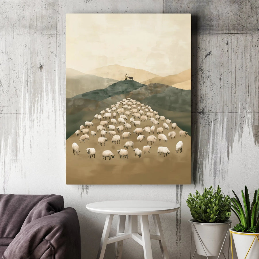 Good Shepherd Wall Art | Minimalist Religious Canvas Print | Premium Gallery Wrapped | Christian Home Decor Gift